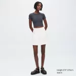 Uniqlo Pleated Mini Skirt Women White