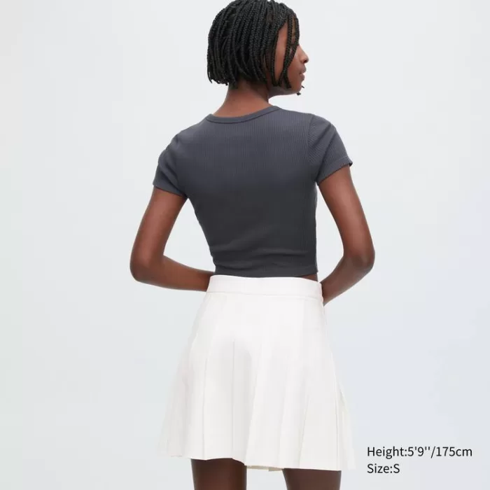 Uniqlo Pleated Mini Skirt Women White