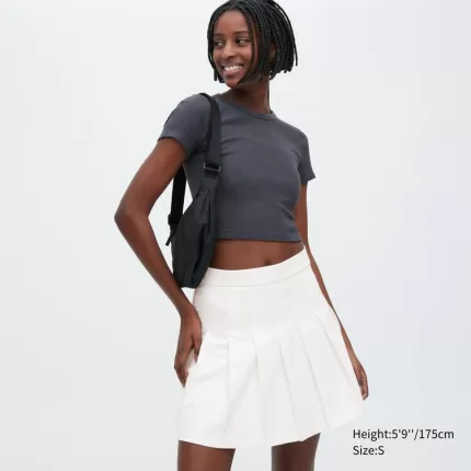 Uniqlo Pleated Mini Skirt Women White