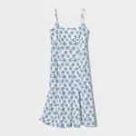 Uniqlo Printed Front Slit Camisole Dress Women White