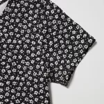 Uniqlo Printed Short Sleeved Flared Dress Women Black