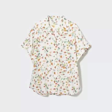 Uniqlo Printed Short Sleeved Women’s White Shirts