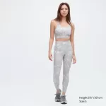 Uniqlo Printed Square Neck Active Wireless Bras Women Grey