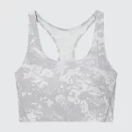 Uniqlo Printed Square Neck Active Wireless Bras Women Grey