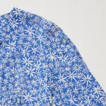 Uniqlo Printed V Neck Long Sleeved Women’s Blouses Blue