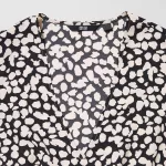 Uniqlo Printed V Neck Short Sleeved Mini Dress Women White Black