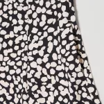 Uniqlo Printed V Neck Short Sleeved Mini Dress Women White Black