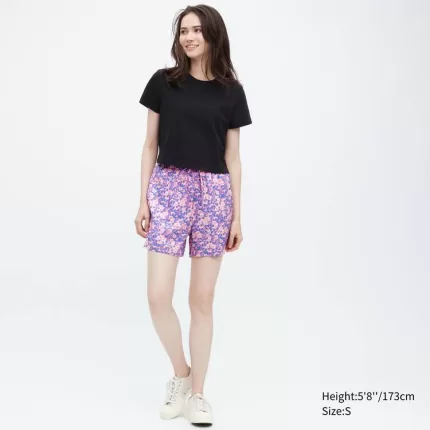 Uniqlo Rayon Easy Printed Women’s Shorts Pink