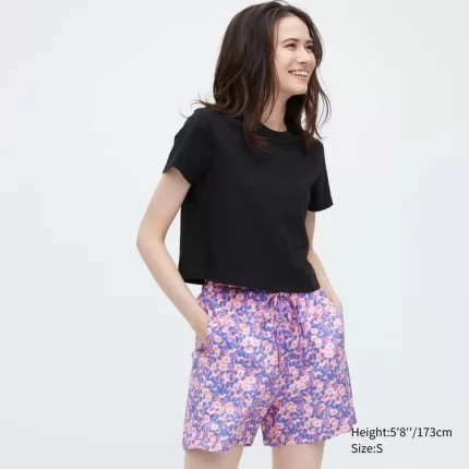 Uniqlo Rayon Easy Printed Women’s Shorts Pink