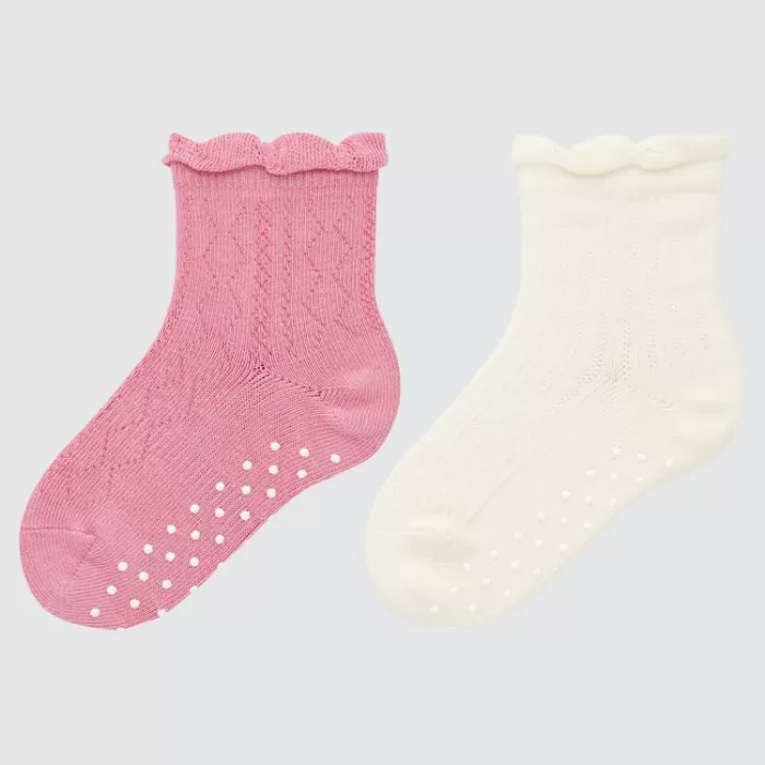 Uniqlo Regular Socks (Two Pairs) Baby Pink Beige