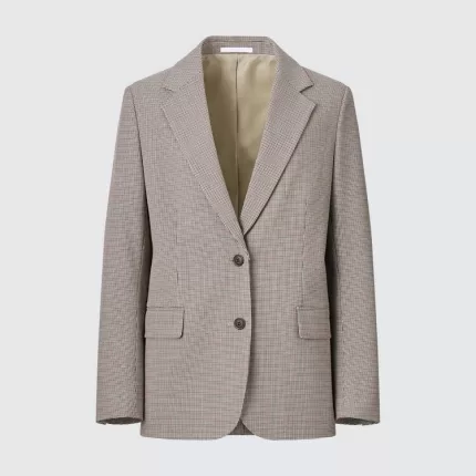 Uniqlo Relaxed Fit Tailored Jackets Women Beige