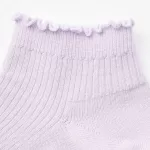 Uniqlo Ribbed Short Socks (Three Pairs) Kids Pink Green Grey