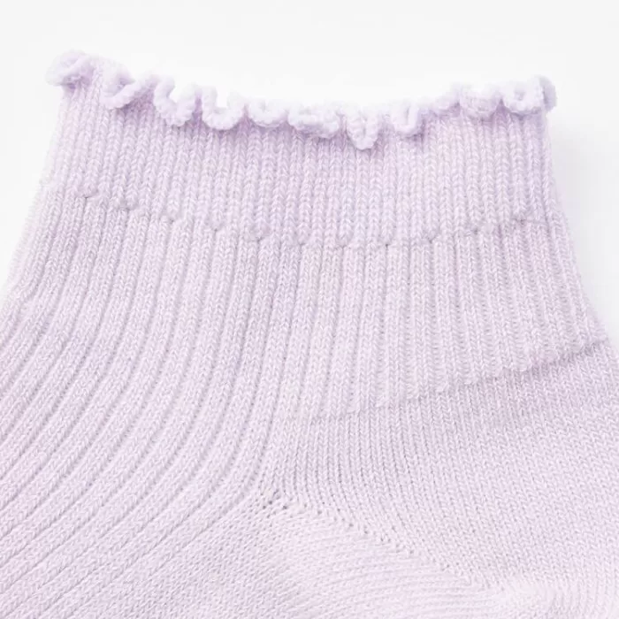 Uniqlo Ribbed Short Socks (Three Pairs) Kids Pink Green Grey