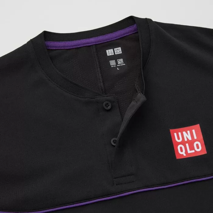 Uniqlo Roger Federer Dry-ex Us 2021 (2021 Season) Men’s Polo Shirt Black