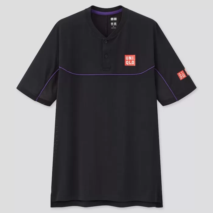 Uniqlo Roger Federer Dry-ex Us 2021 (2021 Season) Men’s Polo Shirt Black