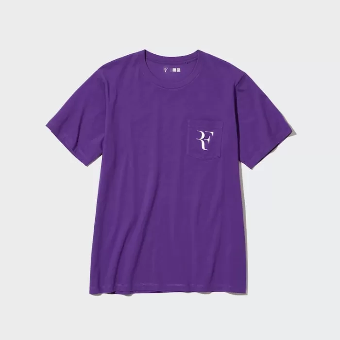 Uniqlo Roger Federer Rf Printed Men’s Purple T-Shirt