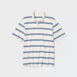 Uniqlo Rugger Striped Polo Shirt Men White