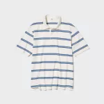 Uniqlo Rugger Striped Polo Shirt Men White