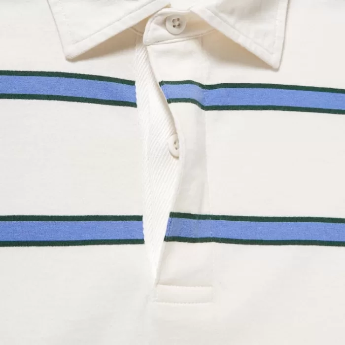 Uniqlo Rugger Striped Polo Shirt Men White