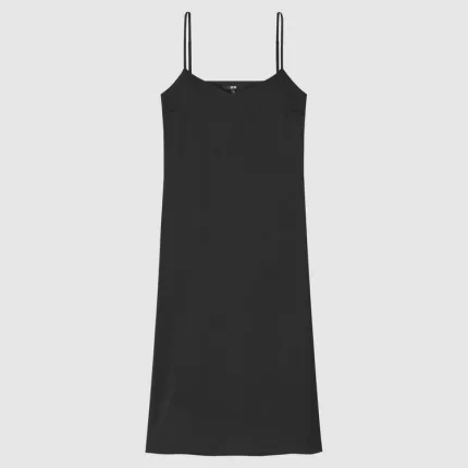 Uniqlo Satin Camisole Dress Women Black