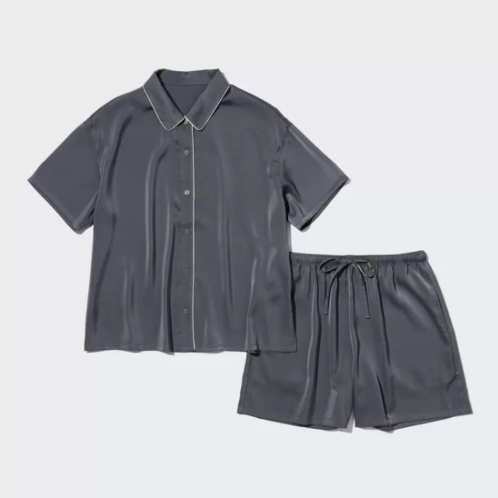 Uniqlo Satin Pajamas (Short Sleeve) Women’s Homewear Grey