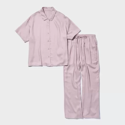 Uniqlo Satin Pajamas (Short Sleeve) Women’s Homewear Pink