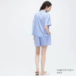 Uniqlo Satin Printed Pajamas (Short Sleeve) Women’s Homewear Blue