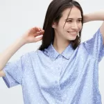 Uniqlo Satin Printed Pajamas (Short Sleeve) Women’s Homewear Blue