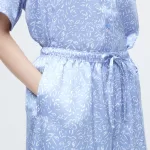 Uniqlo Satin Printed Pajamas (Short Sleeve) Women’s Homewear Blue