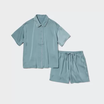 Uniqlo Satin Short Sleeved Women’s Homewear Green