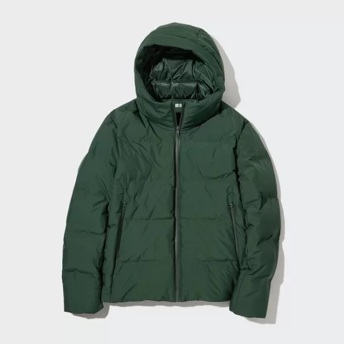 Uniqlo Seamless Down 3d Cut Anorak Men Dark Green