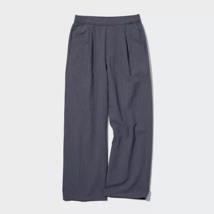 Uniqlo Seersucker Easy Women’s Pants Dark Grey