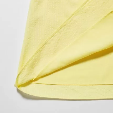 Uniqlo Seersucker Gathered Short Sleeved Dress Kids Yellow