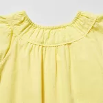 Uniqlo Seersucker Gathered Short Sleeved Dress Kids Yellow