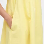 Uniqlo Seersucker Gathered Short Sleeved Dress Kids Yellow