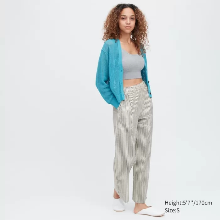 Uniqlo Seersucker Striped Easy Women’s Loungewear Blue