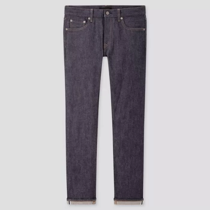 Uniqlo Selvedge Stretch Slim Fit Jeans (2020 Season) Men Navy Blue