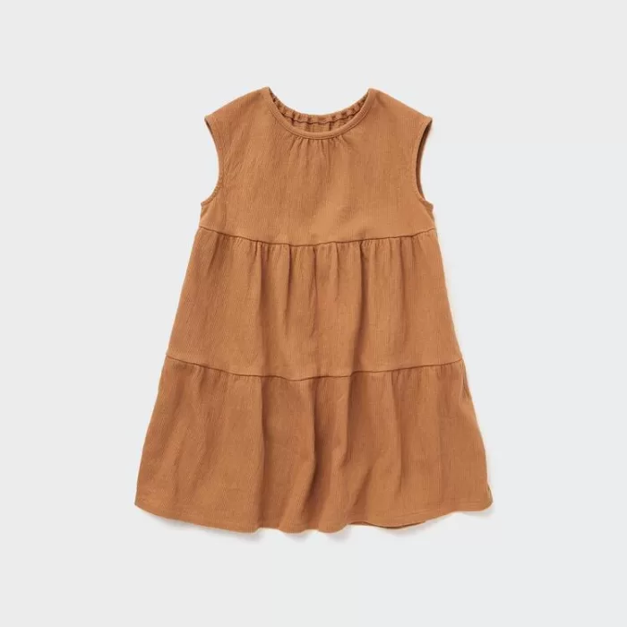 Uniqlo Short Sleeved Baby Dress Brown