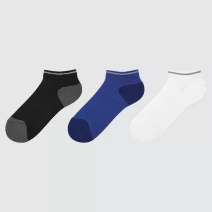 Uniqlo Short Socks (Three Pairs) Kids Black Blue White