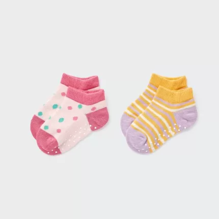 Uniqlo Short Socks (Two Pairs) Baby Pink Orange