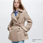 Uniqlo Short Trench Coats Women Beige