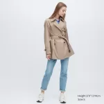 Uniqlo Short Trench Coats Women Beige