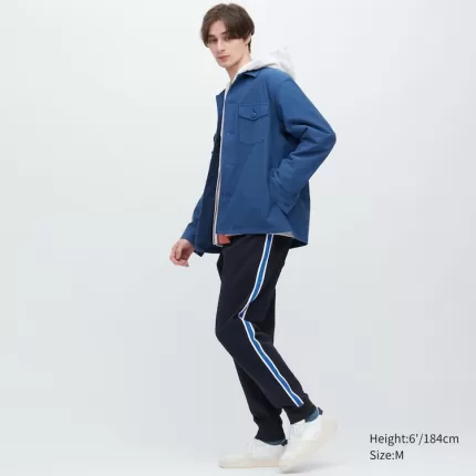 Uniqlo Side Striped Jogger Pants Men Navy Blue