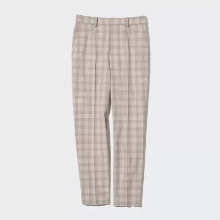 Uniqlo Smart Checked Ankle Length Women’s Pants Beige