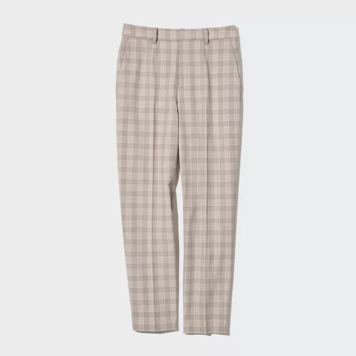 Uniqlo Smart Checked Ankle Length Women’s Pants Beige