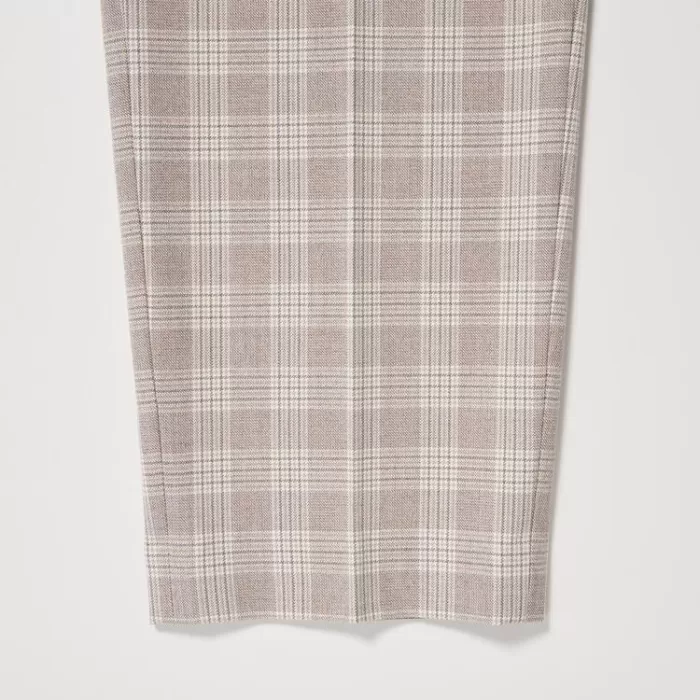 Uniqlo Smart Checked Ankle Length Women’s Pants Beige