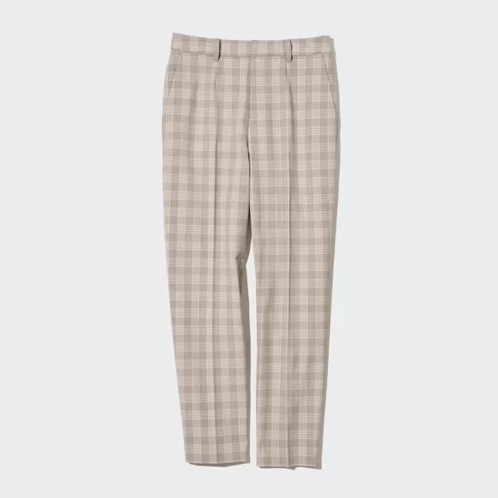 Uniqlo Smart Checked Ankle Length Women’s Pants Beige