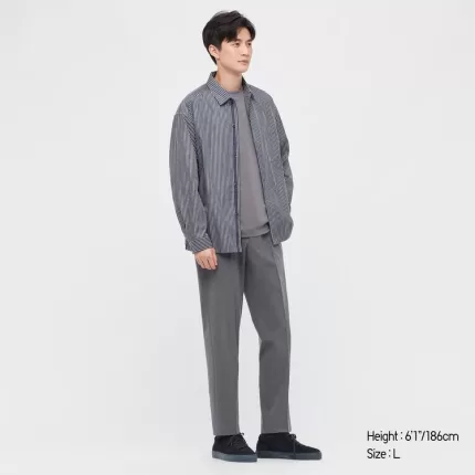 Uniqlo Smart Comfort Ankle Length (Long) Pants Men Grey