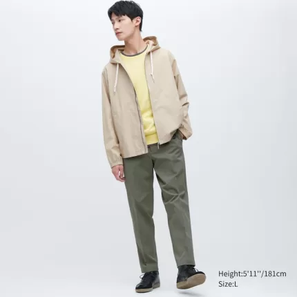 Uniqlo Smart Cotton Ankle Length Pants Men Olive Green