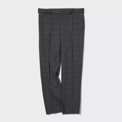 Uniqlo Smart Glen Checked Ankle Length (Long) Men’s Gray Pants